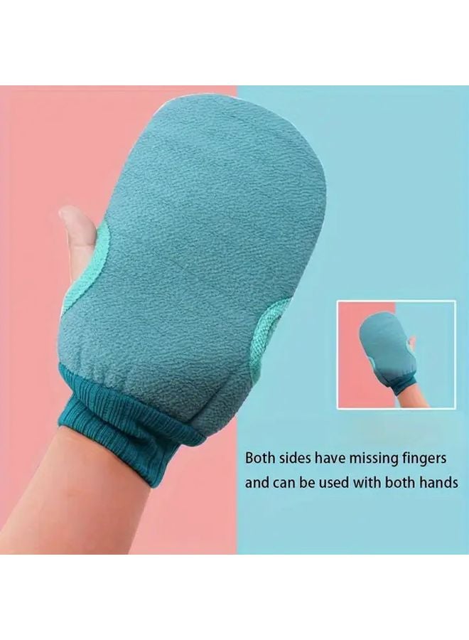 Green Exfoliating Shower Mitt Dual Sided Body Scrubber Glove For Massage And Bath - Image 2